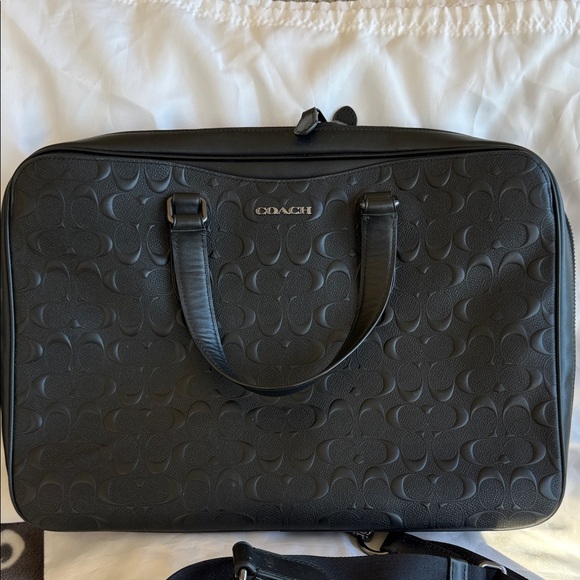 Coach Embossed Black Laptop Bag - Picture 2 of 7